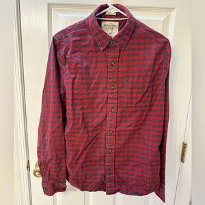 Abercrombie & Fitch Men's Red Flannel Checkered Shirt